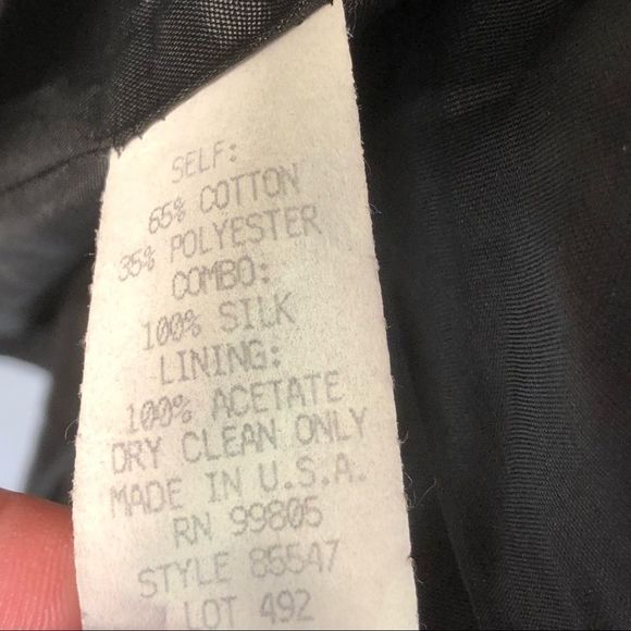 Bigio Collection Black Quilted Two Button Blazer Silk Ruffle Collar and Cuffs 12 - Picture 11 of 11